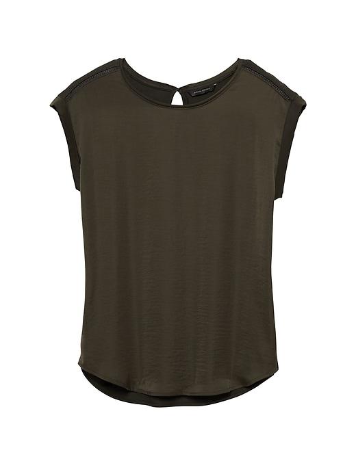 Banana Republic Womens Satin Front Top Mistletoe Green Size Xxs