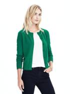 Banana Republic Womens Italian Cashmere Blend Crew Cardigan Size L - Emerald Green