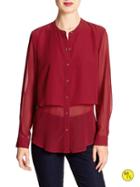 Banana Republic Factory Double Layer Blouse Size L - Firebrick