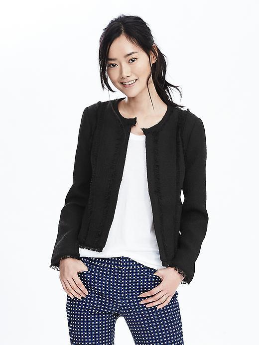 Banana Republic Textured Black Blazer Size 0 Petite - Black