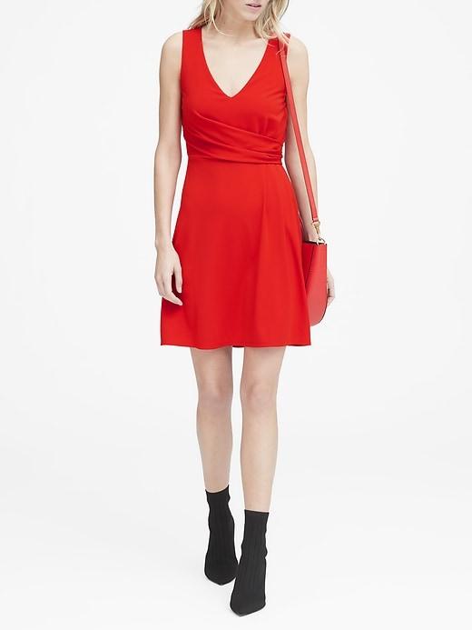Banana Republic Petite Soft Ponte Twist-front Dress