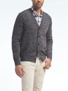 Banana Republic Mens Cotton Blend Vee Cardigan - Navy
