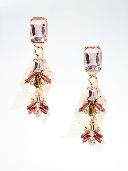 Banana Republic Frayed Chiffon Earring - Blush