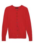 Banana Republic Womens Machine-washable Merino Wool Blend Cropped Cardigan Sweater True Red Size Xl