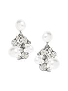 Banana Republic Womens Stone And Pearl Drop Earring Silver Size One Size