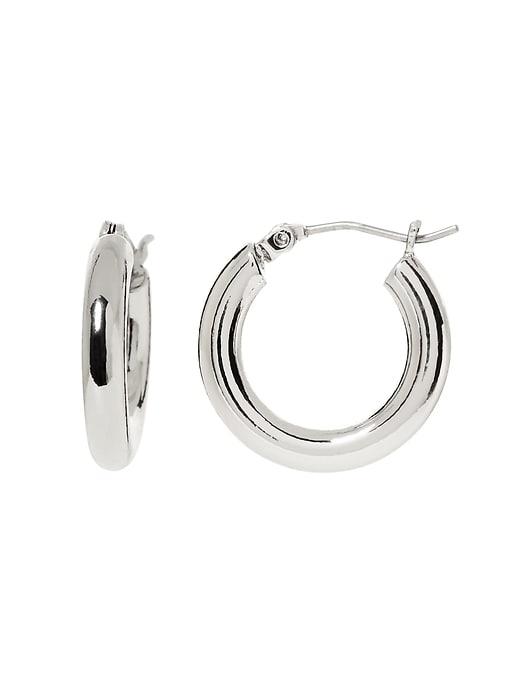 Banana Republic Womens Small Hollow Hoop Earring Silver Size One Size