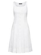 Banana Republic Womens Super-stretch Button-down Fit-and-flare Dress White Size 2