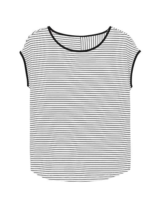 Banana Republic Womens Rounded-hem Dolman Top Multi Stripe Size L