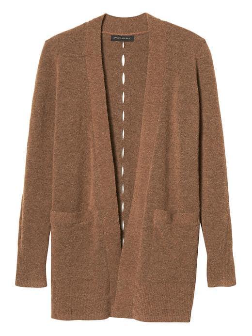 Banana Republic Womens Aire Slit Sleeve Cardigan - Maple Sugar