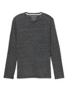 Banana Republic Mens Vintage Long Sleeve Henley - Gray Texture