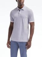 Banana Republic Mens Pique Mini Grid Polo - White