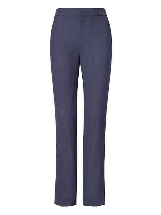 Banana Republic Womens Petite Ryan Slim Straight-fit Lightweight Wool Solid Pant Navy Size 4