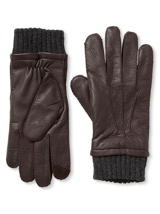 Banana Republic Deerskin Gloves Size L - Coffee