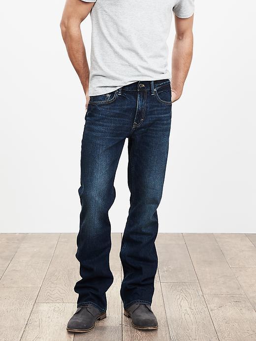 Banana Republic Mens Boot Cut Distressed Jean Size 34w 36l Tall - Indigo