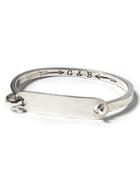 Banana Republic Mens Giles &amp; Brother Silver Id Tag Hinge Cuff Size One Size - Silver
