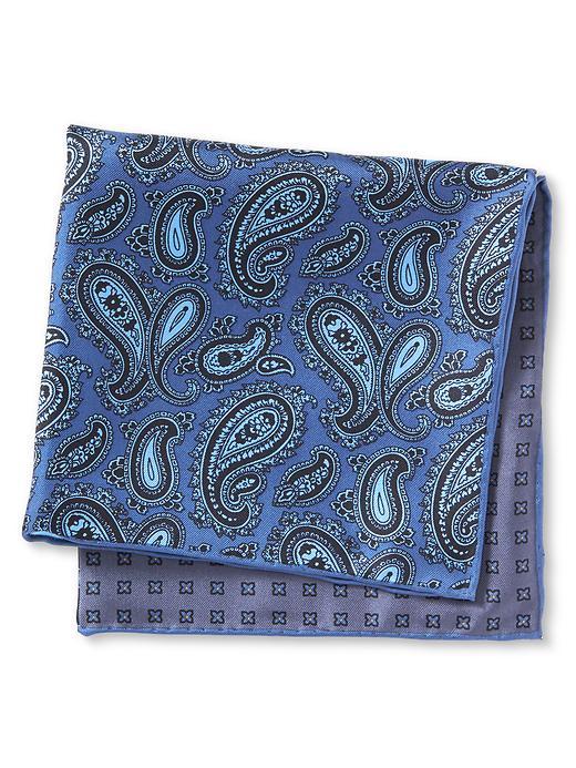 Banana Republic Mens Paisley Silk Pocket Square Size One Size - Blue