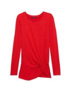Banana Republic Womens Luxespun Twist-front T-shirt Ultra Red Size Xs