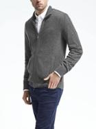 Banana Republic Mens Cashmere Zip Sweater Jacket - Gray