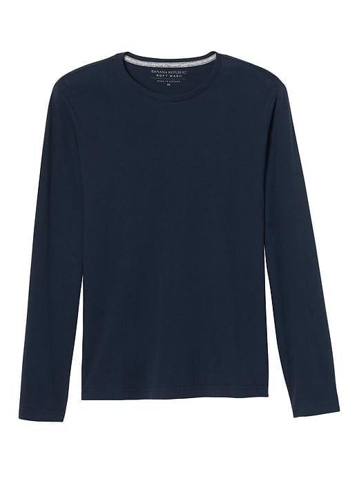 Banana Republic Mens Soft Wash Long Sleeve Tee - Classic Navy