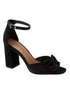 Banana Republic Womens Bare High Block-heel Bow Sandal Black Suede Size 5