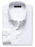 Banana Republic Tailored Slim Fit Non Iron Birdseye Shirt - White