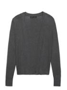 Banana Republic Womens Silk-cotton Rib-knit Cropped Cardigan Sweater Heather Charcoal Size L