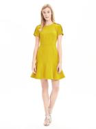Banana Republic Womens Short Sleeve Flounce Dress Size 6 Petite - Bright Celery