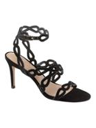 Banana Republic Womens Laser-cut High Heel Sandal Black Suede Size 7