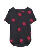Banana Republic Womens Petite Floral Perfect Tunic Navy Size M