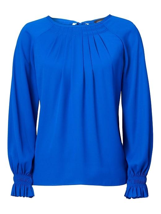 Banana Republic Womens Poet-sleeve Top Blue Size Xl