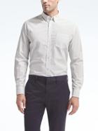 Banana Republic Mens Camden Fit Custom Wash Print Shirt - Smoke Gray