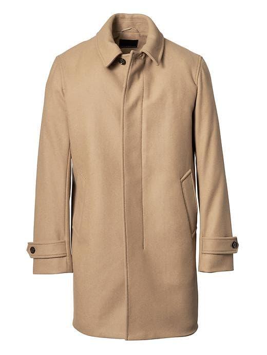 Banana Republic Mens Italian Wool Blend Car Coat - Camel