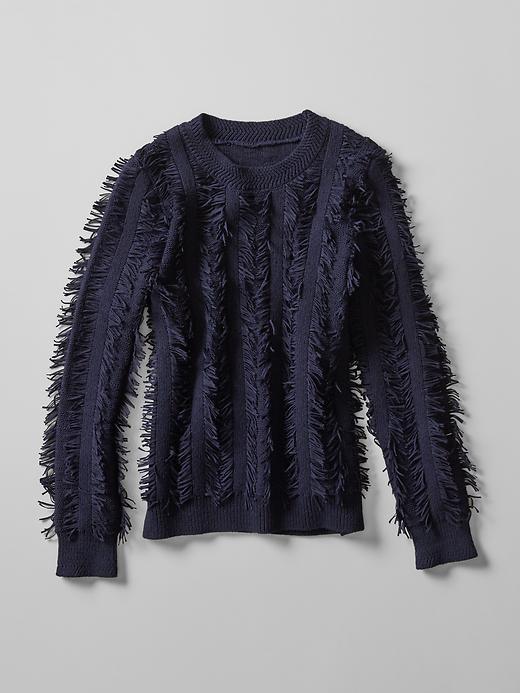 Banana Republic Womens Semi Fitted Fringe Sweatshirt Size Xxs - Navy