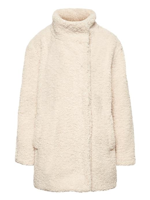 Banana Republic Womens Shearling Cocoon Coat Natural Size S