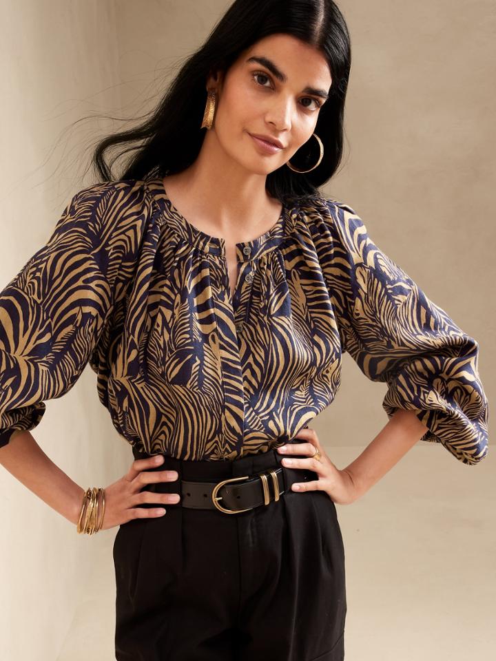 Petite Linen Blouse