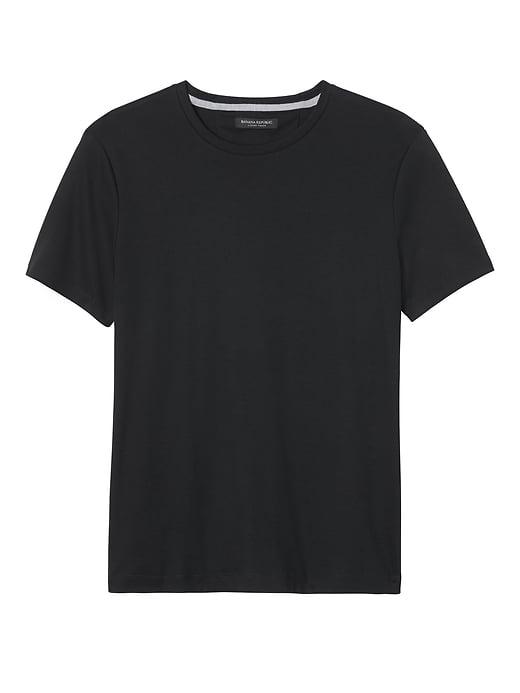 Banana Republic Mens Luxury-touch Crew-neck T-shirt Black Size Xl