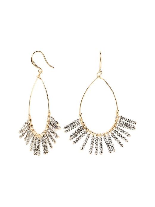 Banana Republic Womens Beaded Starburst Hoop Earring Gold Size One Size