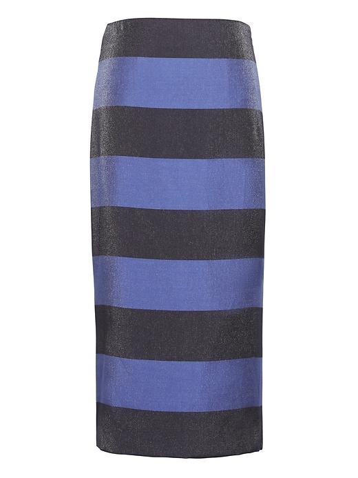 Banana Republic Womens Stripepencil Skirt With Side Slit Blue Stripe Size 0
