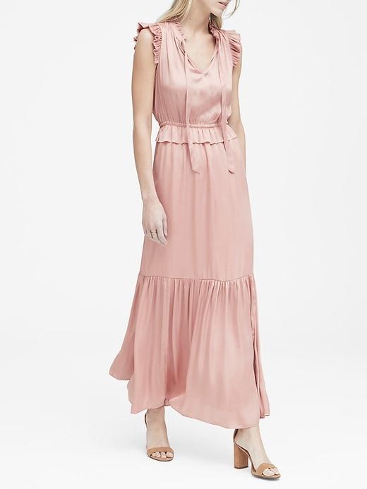 Banana Republic Petite Soft Satin Maxi Dress