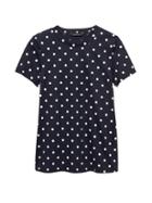Banana Republic Womens Supima Cotton Polka Dot T-shirt Navy Blue Size Xs