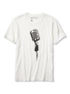 Banana Republic Mens Microphone Graphic Tee Size L Tall - White