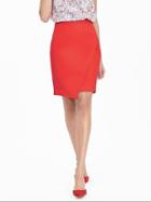 Banana Republic Womens Bi Stretch Crossover Pencil Skirt Size 0 - Fire Coral