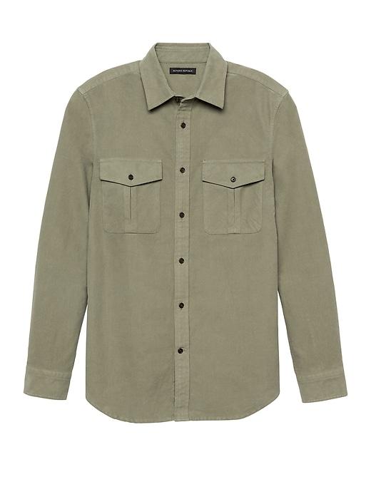 Banana Republic Mens Heritage New Slim-fit Moleskin Shirt Jacket Bay Leaf Green Size Xl