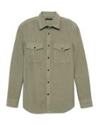 Banana Republic Mens Heritage New Slim-fit Moleskin Shirt Jacket Bay Leaf Green Size Xl