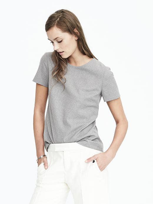 Banana Republic Womens Bow Back Top - Light Gray Heather