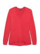 Banana Republic Womens Supersoft Cotton Blend V-neck Sweater Popsicle Red Size Xs