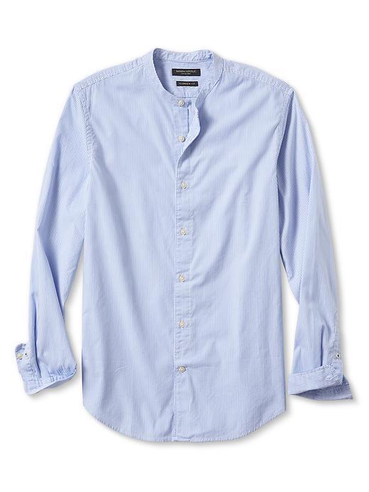 Banana Republic Mens Camden Fit Vertical Stripe Oxford Shirt Size L Tall - Ocean Surf