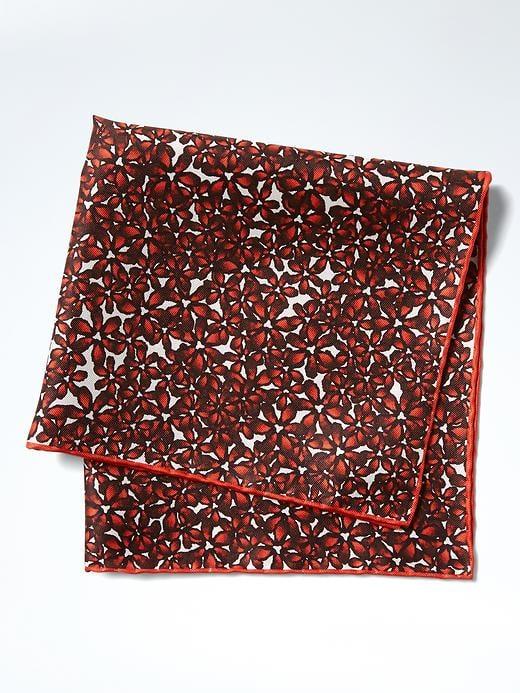 Banana Republic Mens Hook And Albert Camo Floral Pocket Square - Red