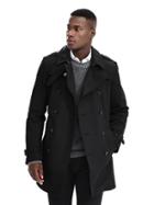 Banana Republic Mens Double Breasted Trench Coat Size L - Black