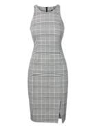 Banana Republic Womens Plaid Bi-stretch Racer-neck Sheath Dress Gray Glenplaid Size 12